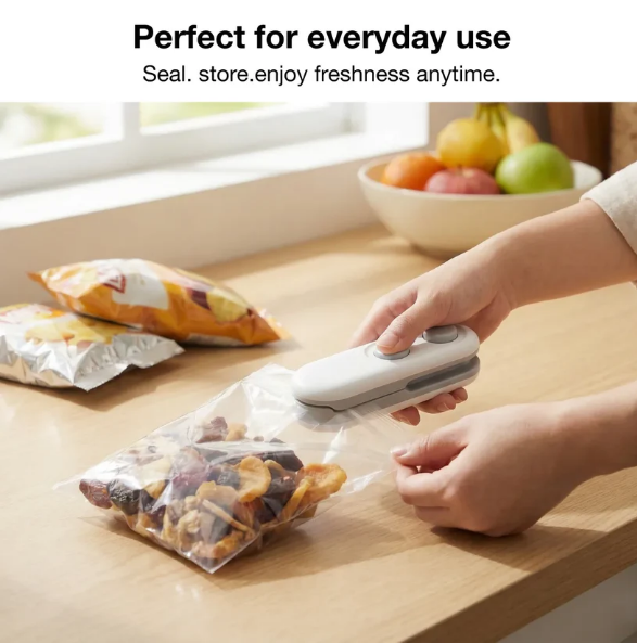 ENCart Mini Bag Sealer – 2 in 1 Portable Heat Seal & Cutter