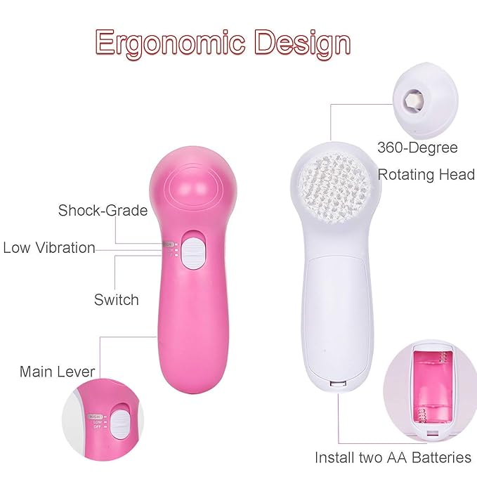 Facial Cleansing Brush 5 in 1 Portable Electric Facial Massager
