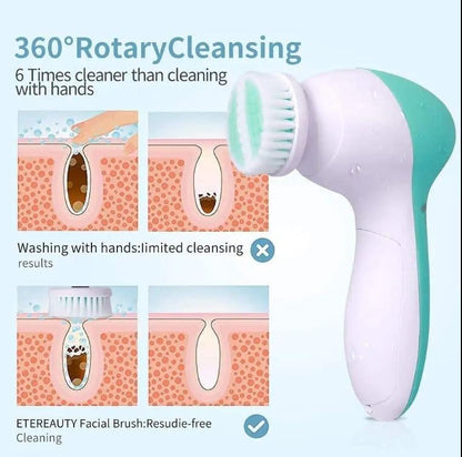 Facial Cleansing Brush 5 in 1 Portable Electric Facial Massager