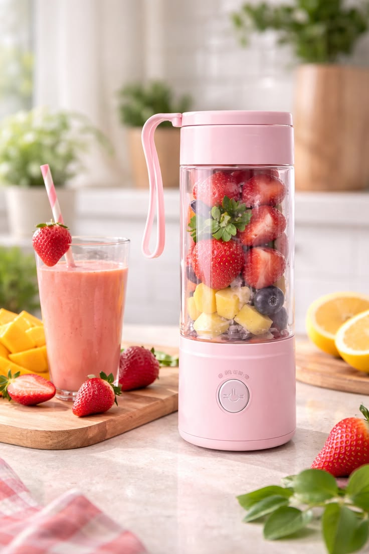 Portable USB Electric Juicer – 6-Blades Protein Shaker Blender Cup (380 ML)