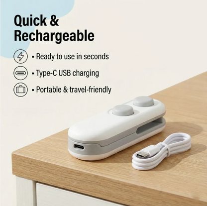 ENCart Mini Bag Sealer – 2 in 1 Portable Heat Seal & Cutter