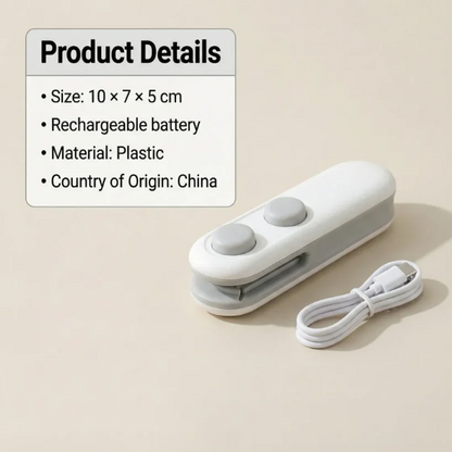 ENCart Mini Bag Sealer – 2 in 1 Portable Heat Seal & Cutter