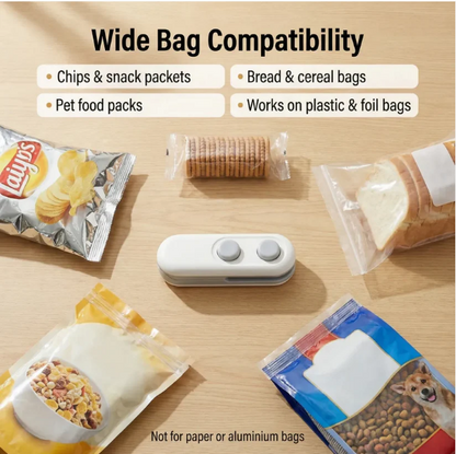 ENCart Mini Bag Sealer – 2 in 1 Portable Heat Seal & Cutter