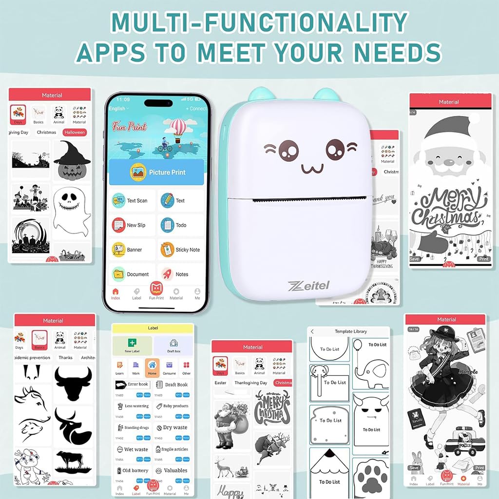 Mini Thermal Printer | Inkless Sticker Printer